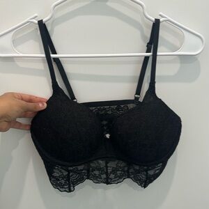 PINK black push-up bra